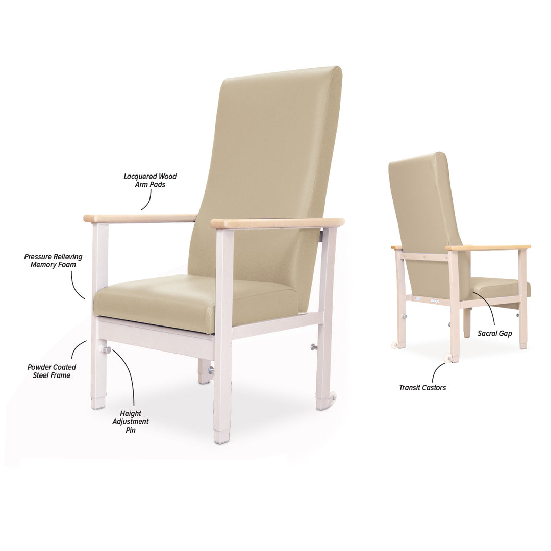 Hospital Bedside Patient Chair - Fixed Arm