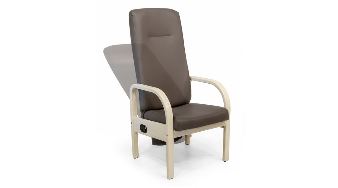 High-Back Wooden Recliner Armchair