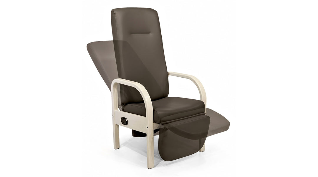Padded Recliner with Wooden Frame