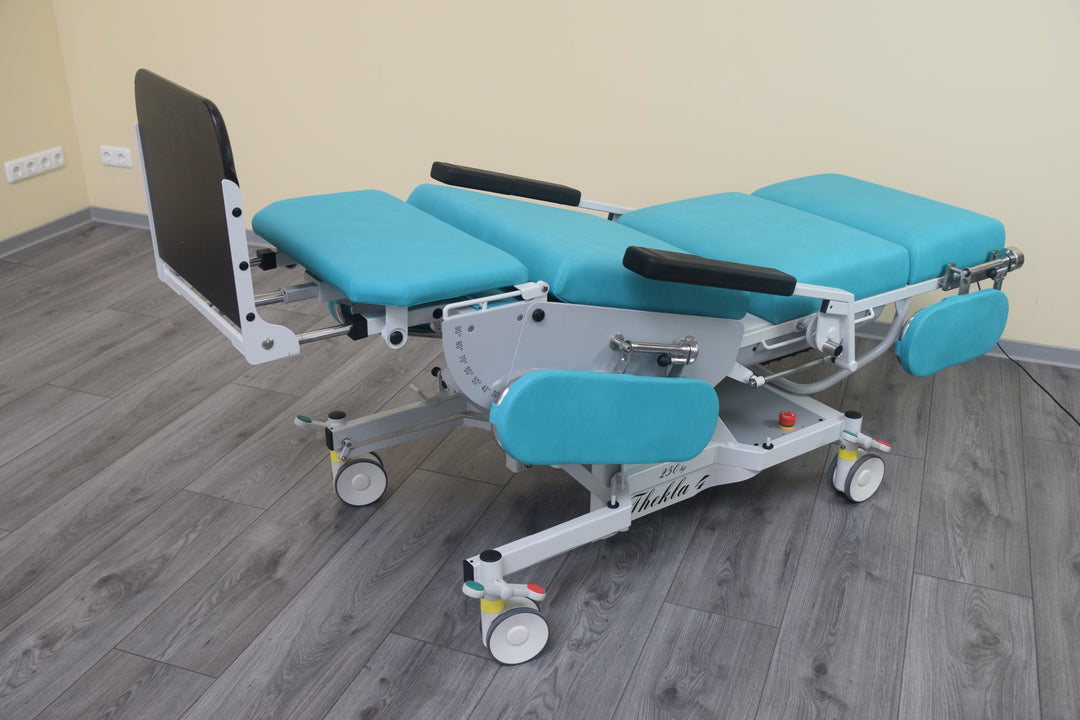 Thekla 4.1 Mobilisation and Rehabilitation Chair with Layflat® and tilt table capability.