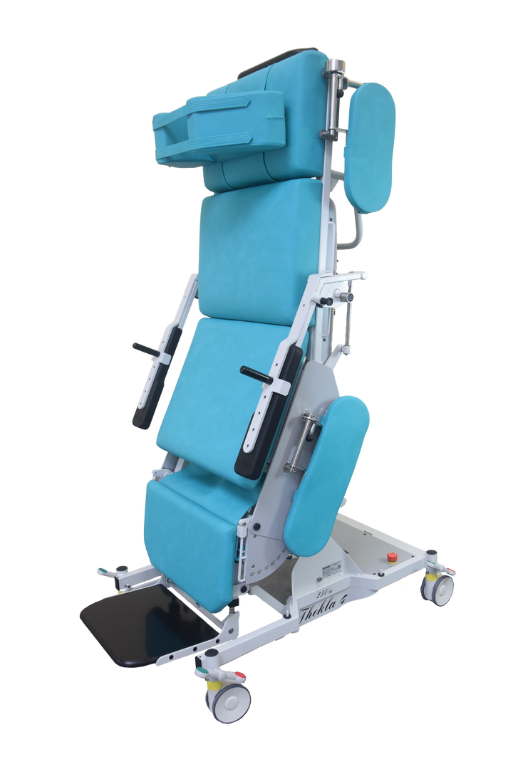 Thekla 4.1 Mobilisation and Rehabilitation Chair with Layflat® and tilt table capability.